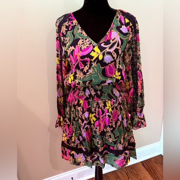 Women’s ANTHROPOLOGIE Genevieve lace floral mini dress- Size Small - Picture 2 of 8